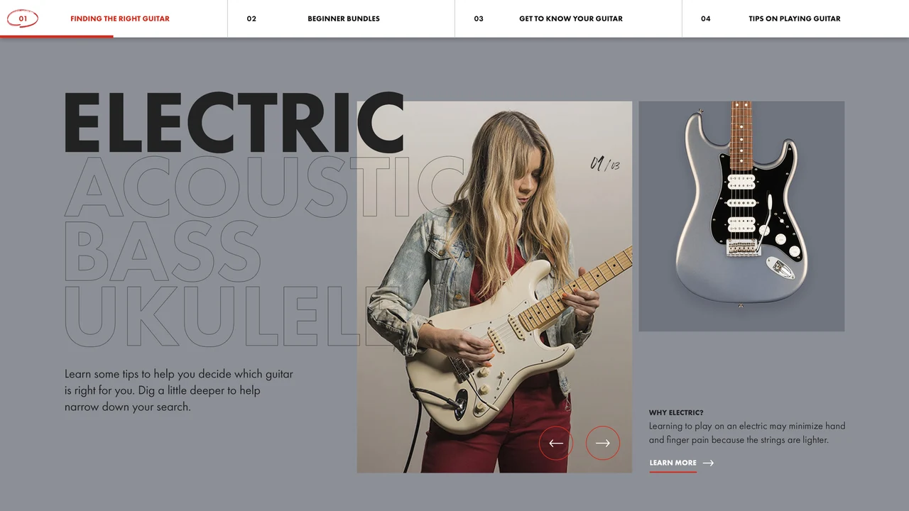 Fender — electric guitar finder