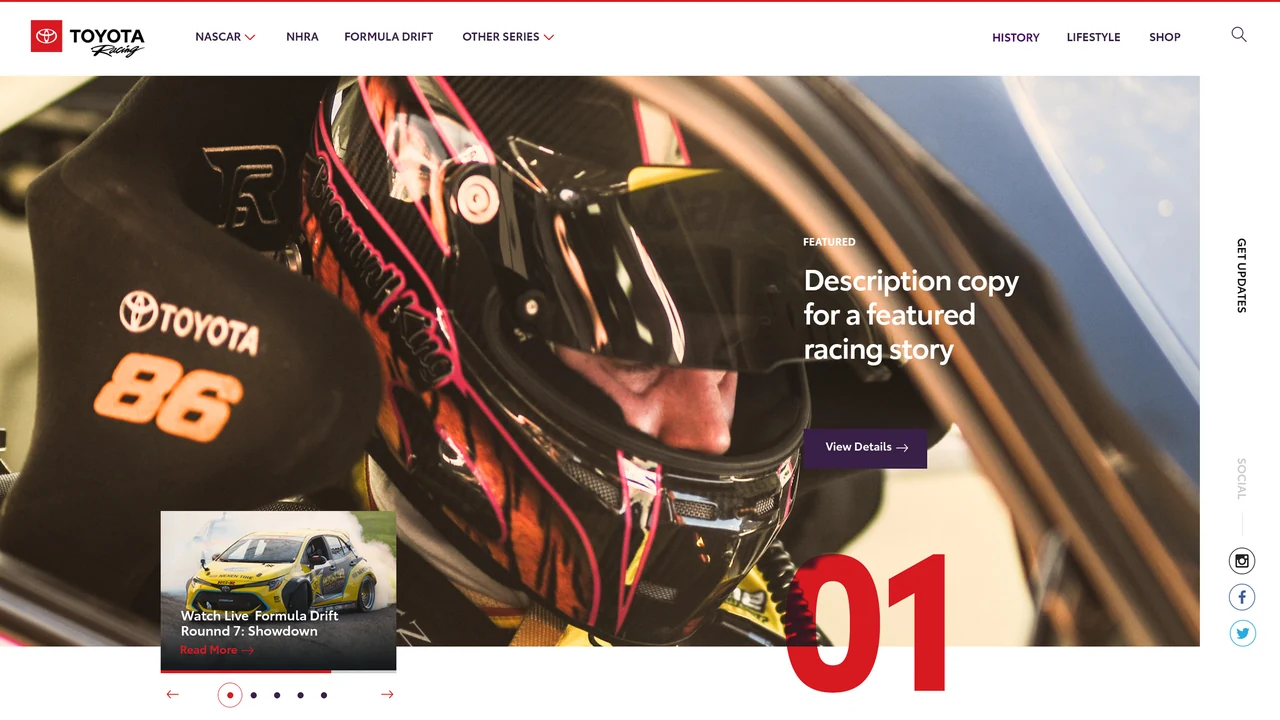 Toyota Racing — website design